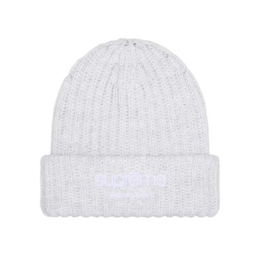 Supreme Chunky Rib Classic Logo Beanie Grey