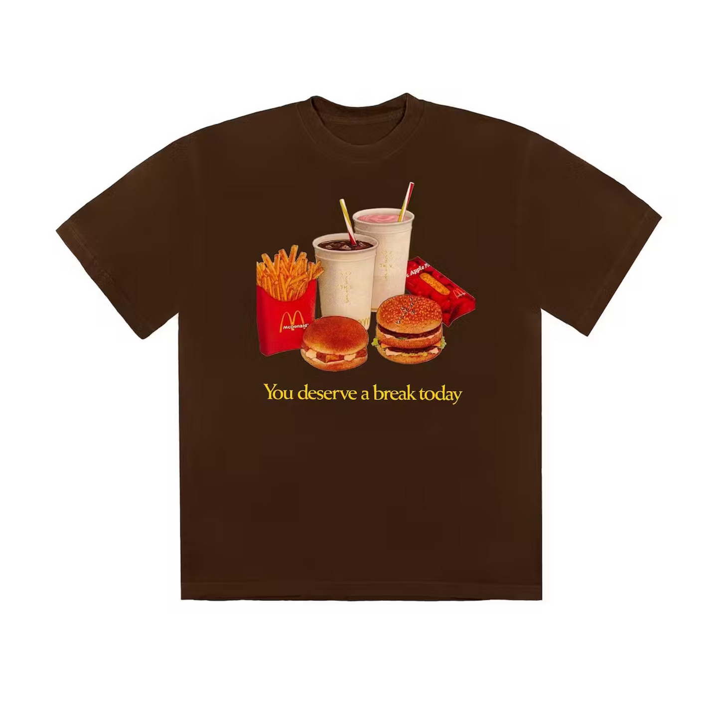 Travis Scott x McDonald's Deserve A Break Tee Brown