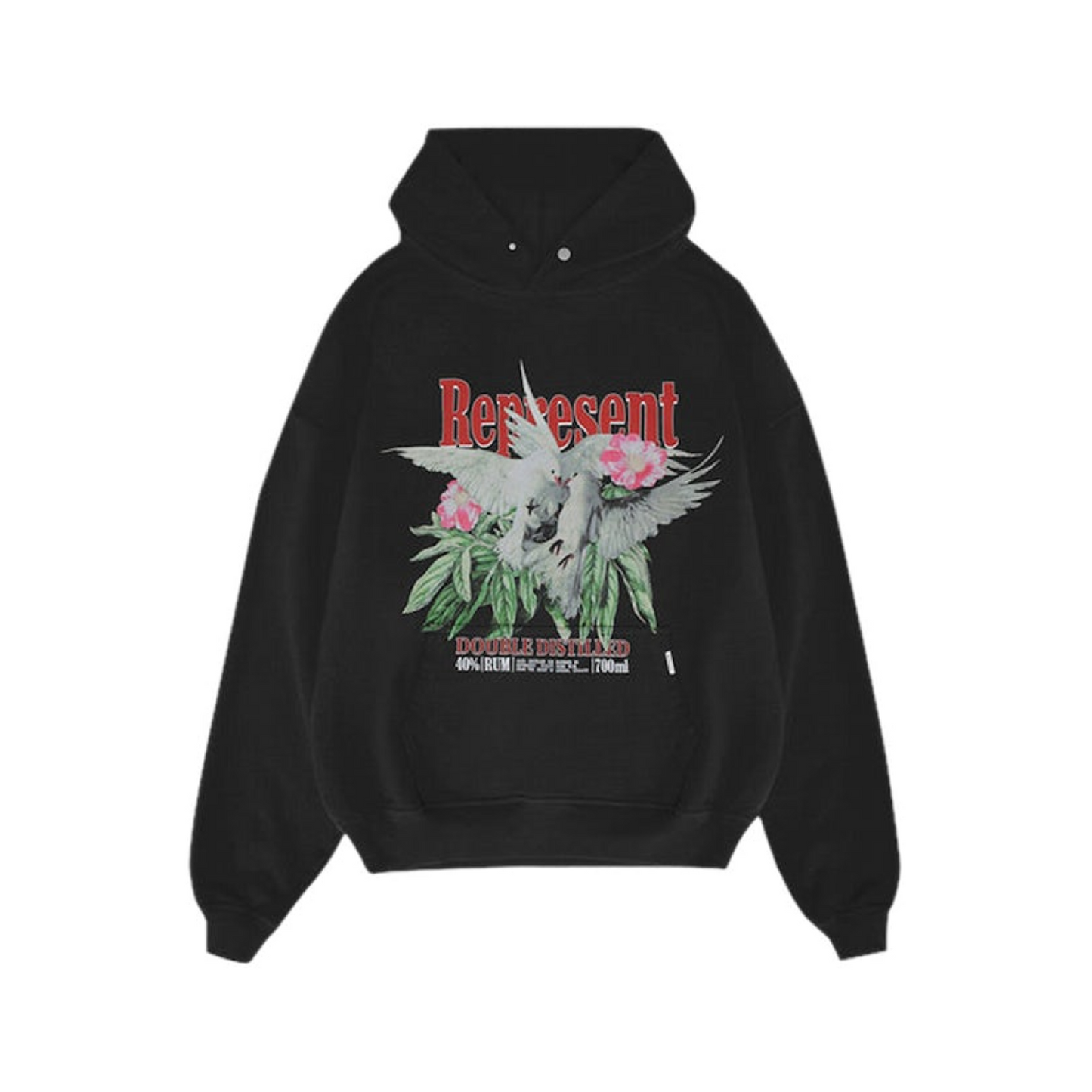 Represent Double Distilled Hoodie Off Black