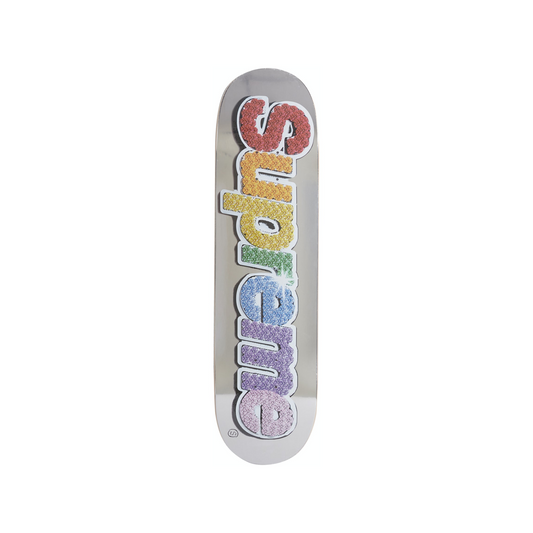 Supreme Bling Box Logo Skateboard Deck Platinum Supreme