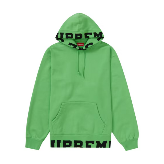 Supreme Cropped Logos Hooded Sweatshirt Bright Green Supreme