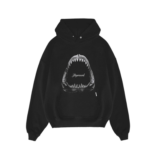 Represent Shark Jaws Hoodie Off Black Represent