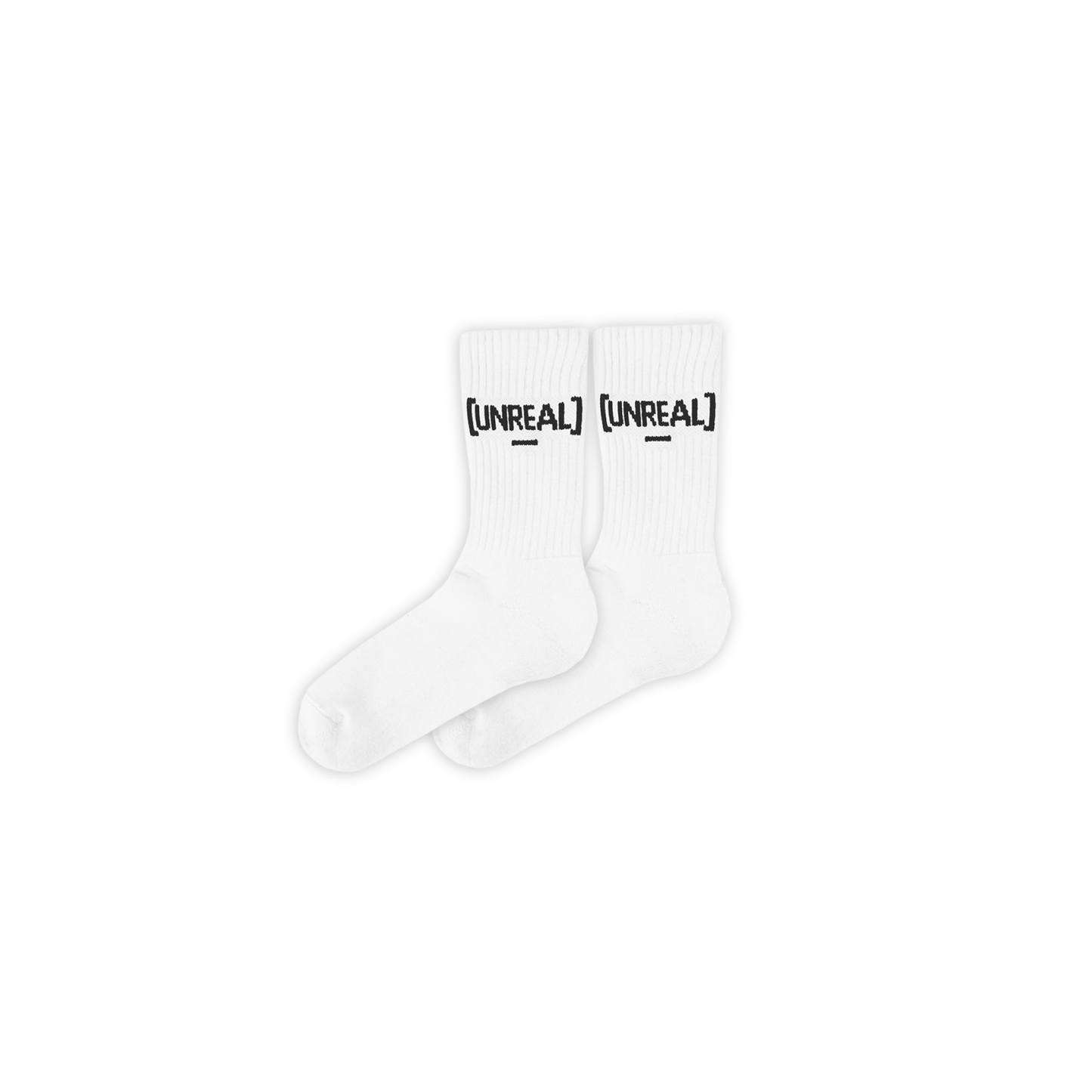 Unreal White/Black Logo Socks