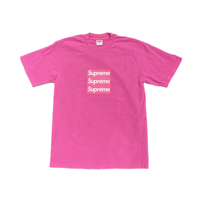 Supreme/ASSPIZZA Tripple Box Logo Tee Pink