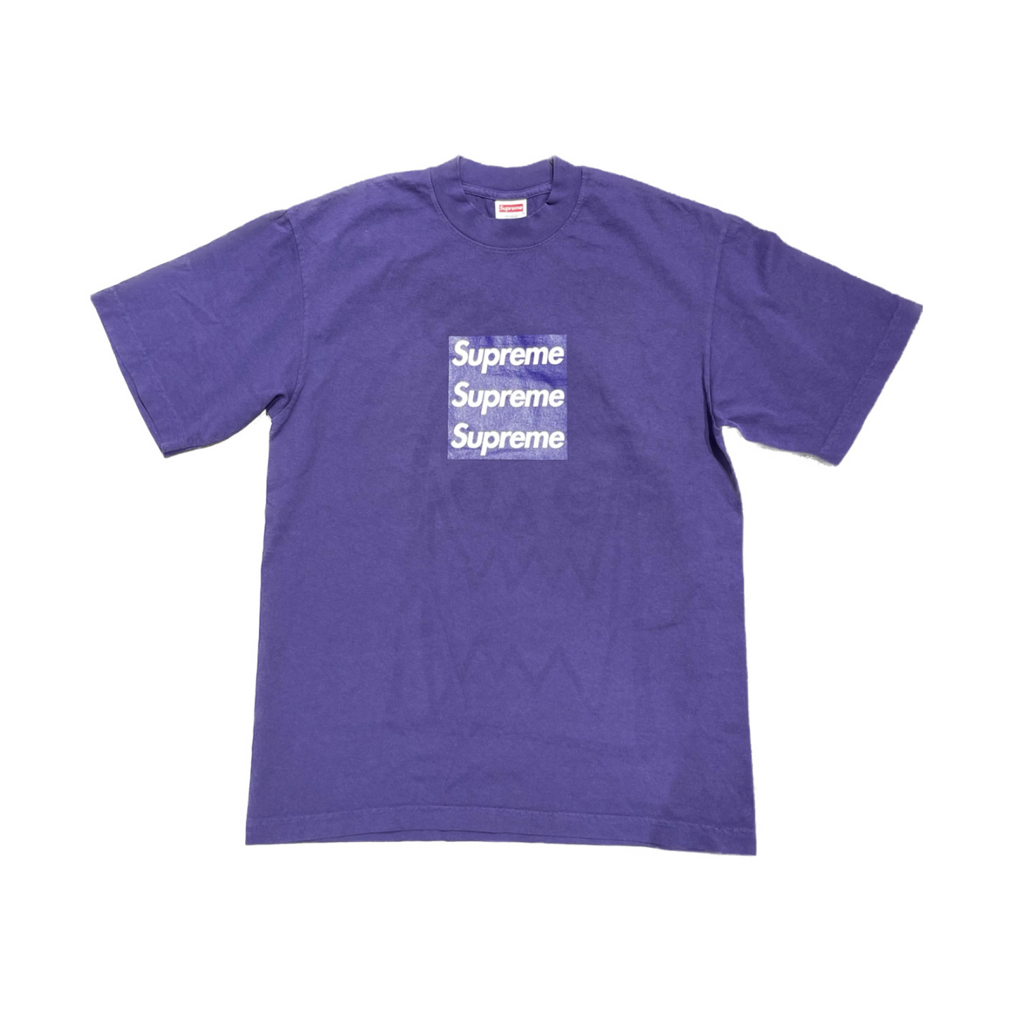 Supreme/ASSPIZZA Tripple Box Logo Tee Purple