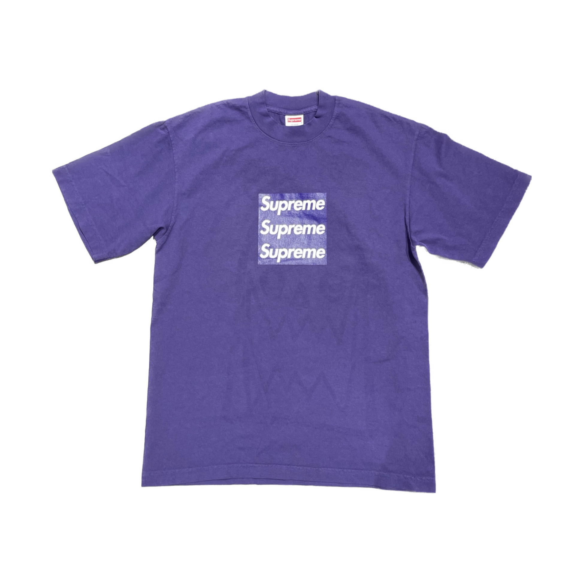 Supreme/ASSPIZZA Tripple Box Logo Tee Purple Asspizza