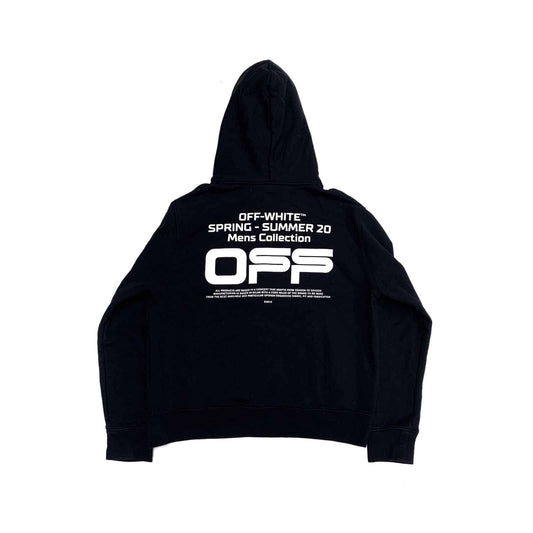 Off-White Wavy Line Logo Zip Hoodie Black Off-White