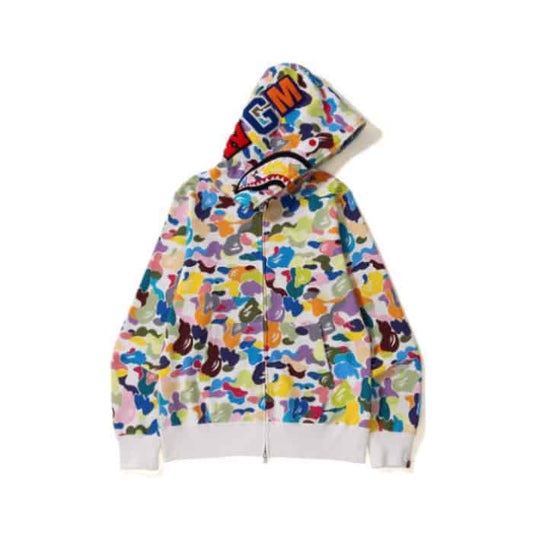 Bape Multi Camo Shark Full Zip Hoodie Bape