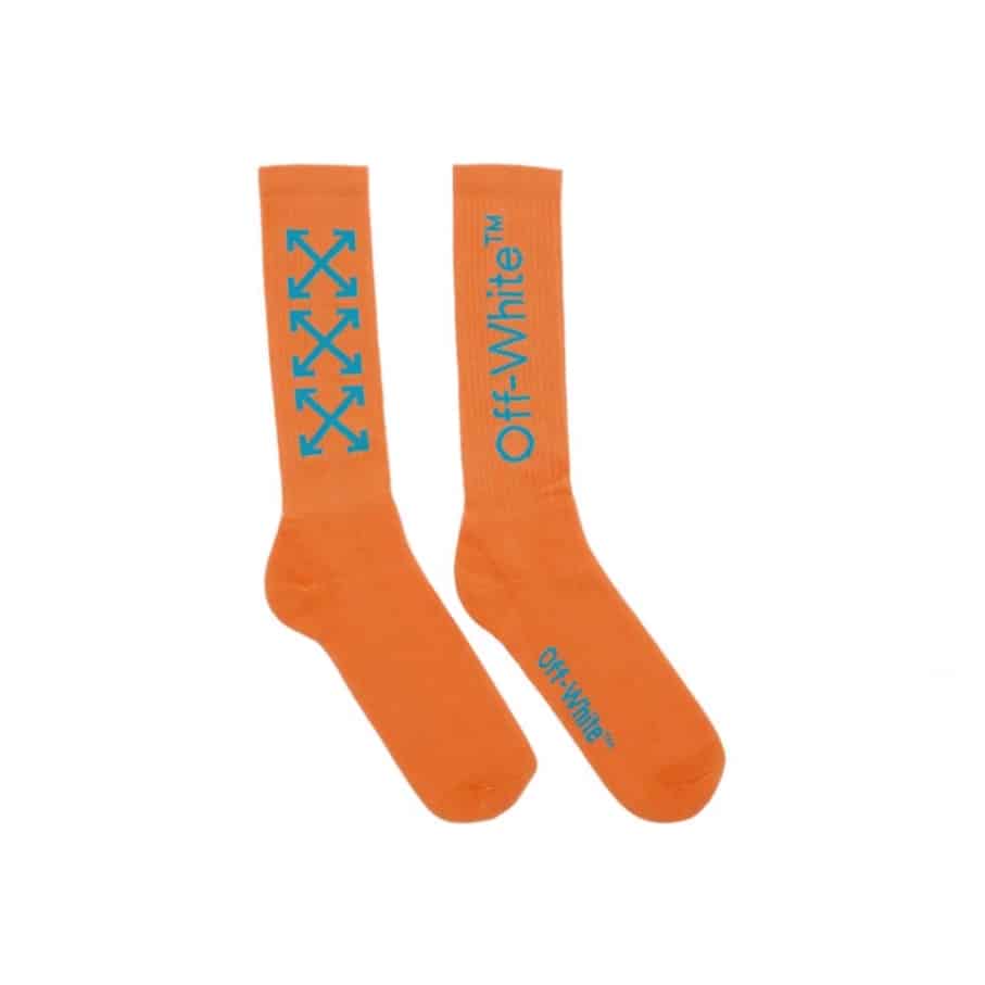 Off-White Diagonal Socks Orange/Light Blue Off-White