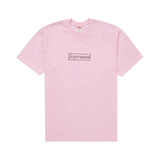 Supreme KAWS Chalk Logo Tee Light Pink Supreme