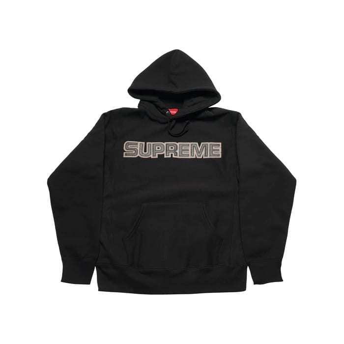 Supreme Perforated Leather Hooded Sweatshirt Black Supreme