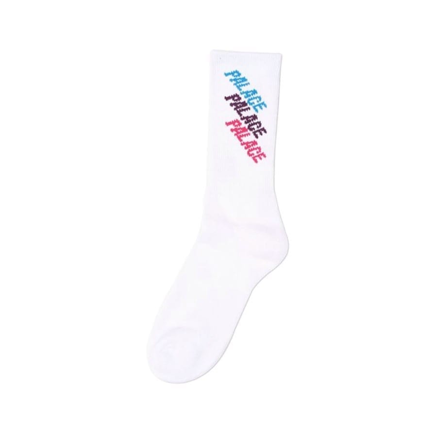 Palace Repeat Font Sock White