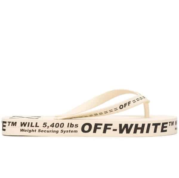 Off-White Diagonal Stripes Flip Flops Natural AW20 Off-White