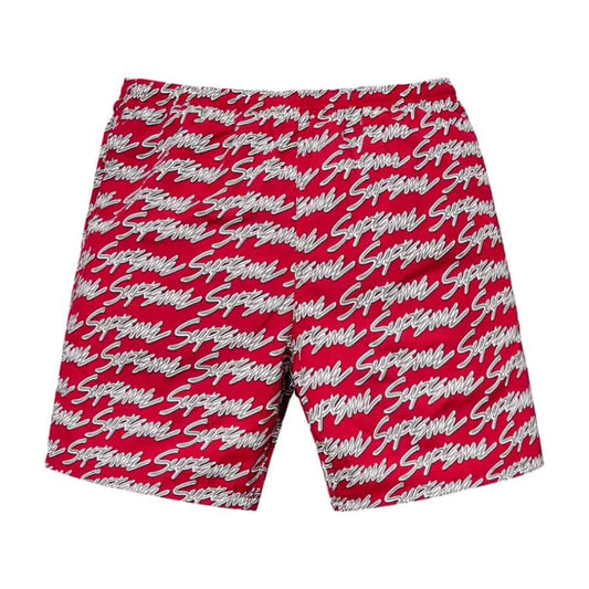 Supreme Signature Script Logo Water Short Red Supreme