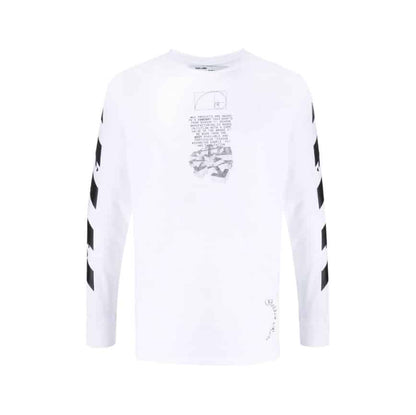 Off-White Slim Fit Dripping Arrows Longsleeve Tee White Off-White