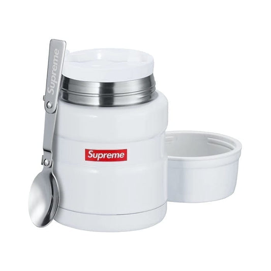 Supreme Thermos Stainless King Food Jar and Spoon White Supreme