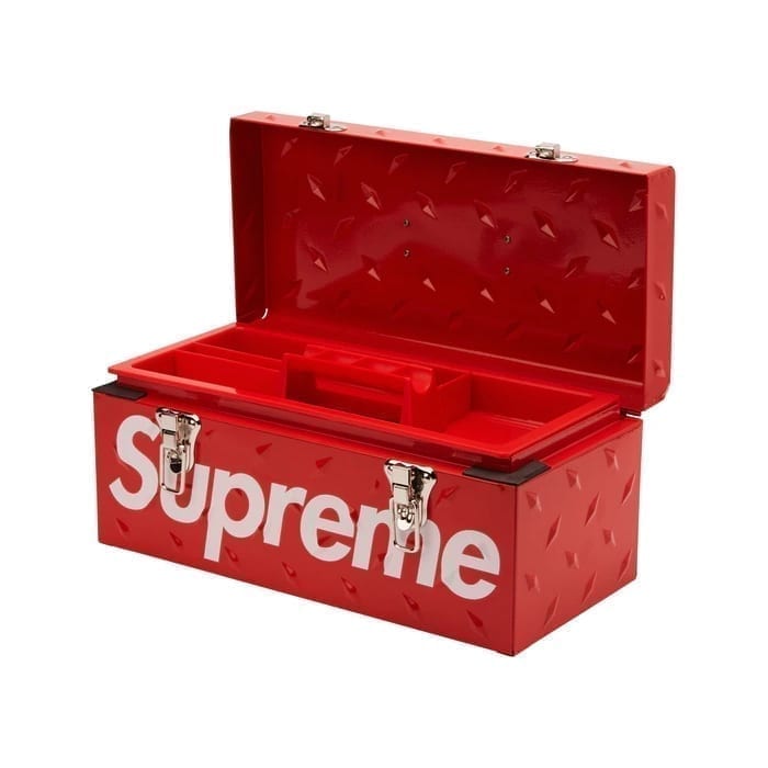 Supreme Diamond Plate Tool Box Red Supreme
