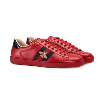 Gucci Ace bestickter Sneaker Rot
