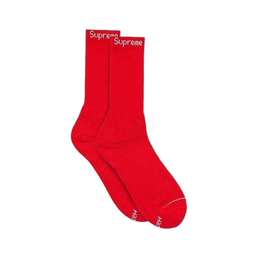 Supreme Hanes Socks (4 Pack) Red Supreme