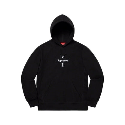 Supreme Cross Box Logo Hooded Sweatshirt Black