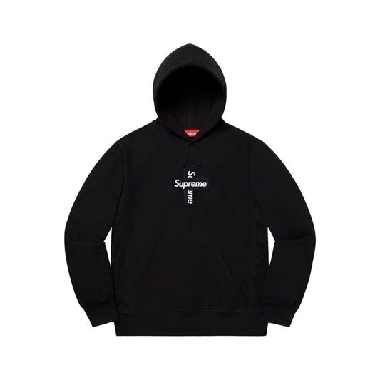 Supreme Cross Box Logo Hooded Sweatshirt Black Supreme