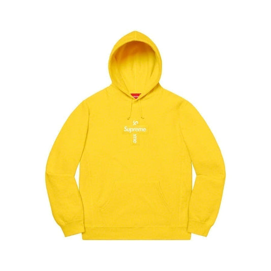 Supreme Cross Box Logo Hooded Sweatshirt Lemon Supreme