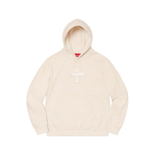 Supreme Cross Box Logo Hooded Sweatshirt Natural Supreme