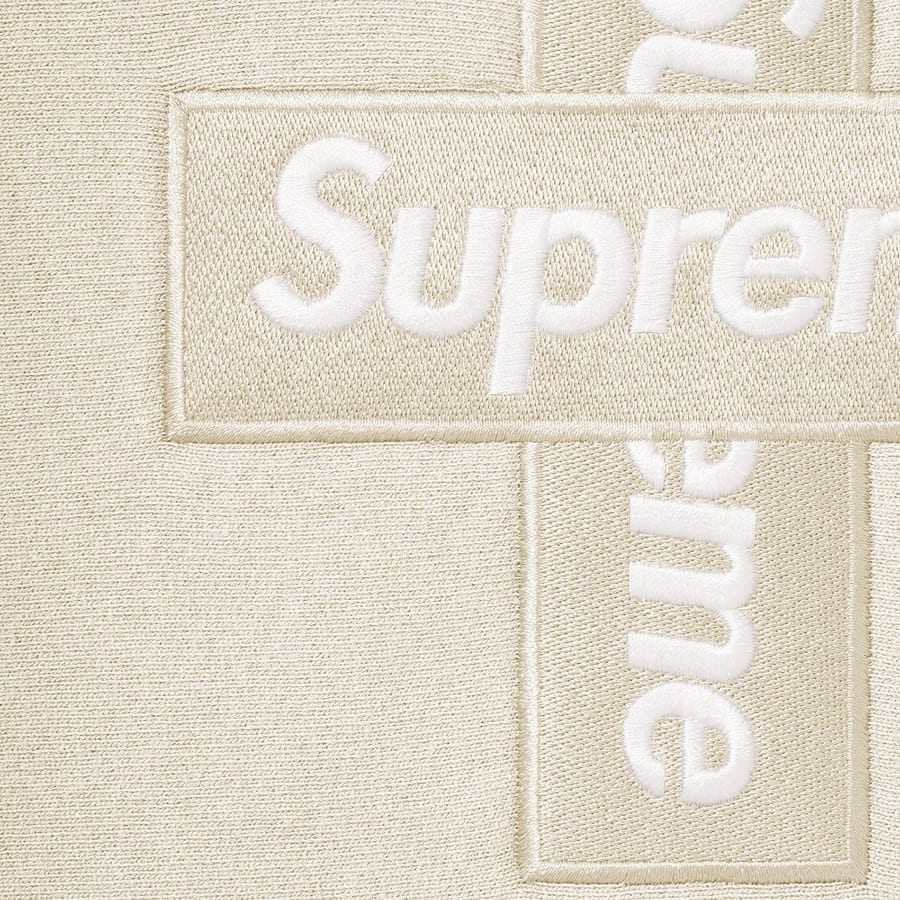 Supreme Cross Box Logo Hooded Sweatshirt Natural