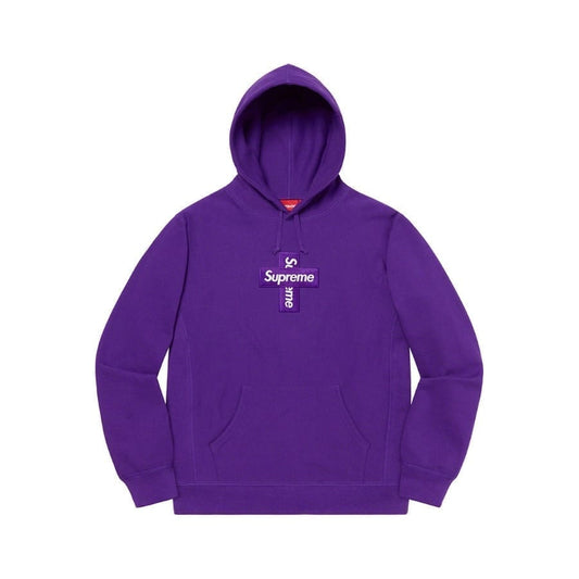Supreme Cross Box Logo Hooded Sweatshirt Purple Supreme
