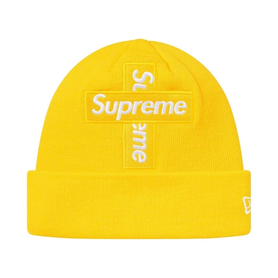 Supreme New Era Cross Box Logo Beanie Lemon Supreme