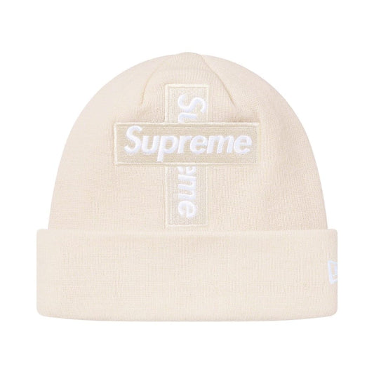 Supreme New Era Cross Box Logo Beanie Natural Supreme