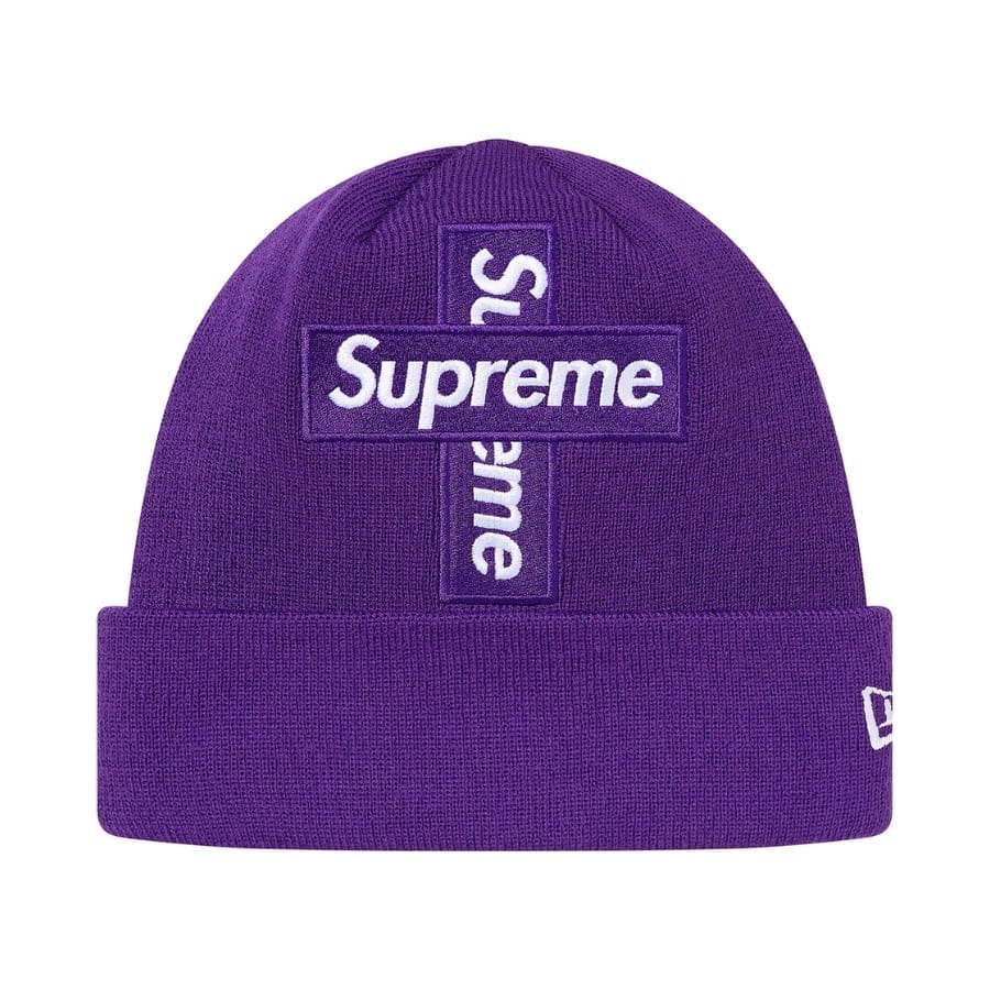Supreme New Era Cross Box Logo Beanie Purple Supreme