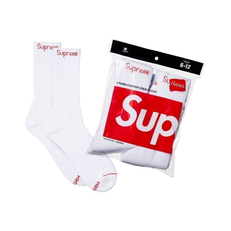 Supreme Hanes Crew Socks Crew Socks (4 Pack) White Supreme