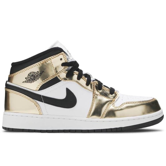 Air Jordan 1 Mid Metallic Gold Black White (GS) Air Jordan