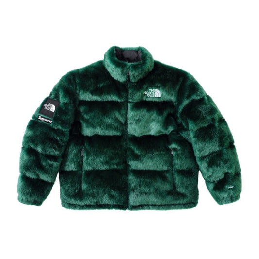 Supreme The North Face Faux Fur Nuptse Jacket Green Supreme