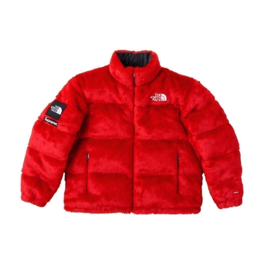 Supreme The North Face Faux Fur Nuptse Jacket Red Supreme