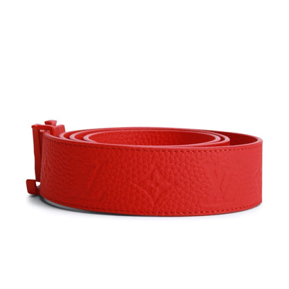 Pre-owned Louis Vuitton Initials Shape Belt Monogram 40mm Red