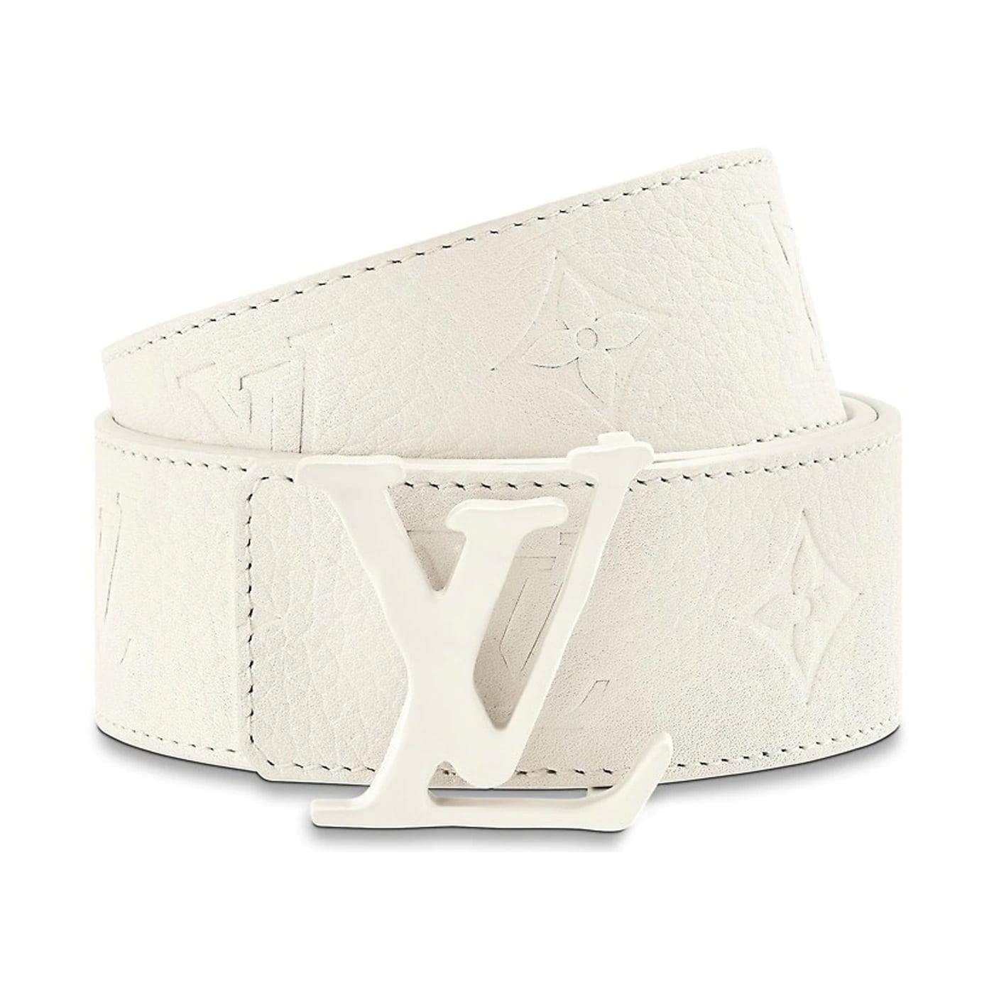 Louis Vuitton Initials Shape Belt Monogram 40MM Powder White