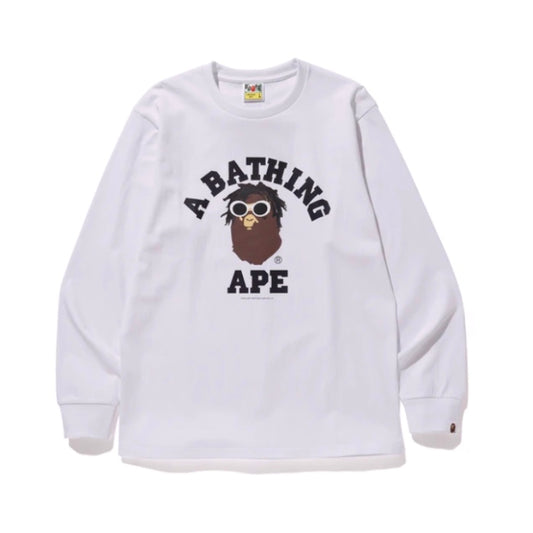 BAPE Wiz Khalifa Shark College L/S Tee White Bape