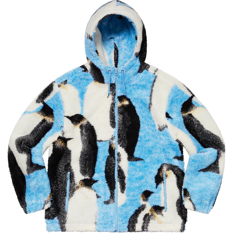Supreme Penguins Hooded Fleece Jacket Blue Supreme