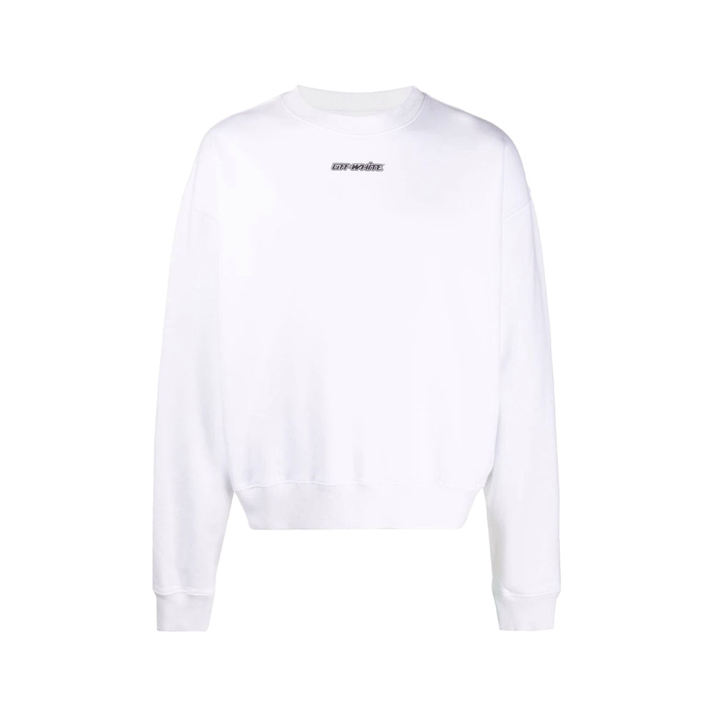 Off-White Oversize Fit Marker Arrows Crewneck Sweatshirt White/Blue