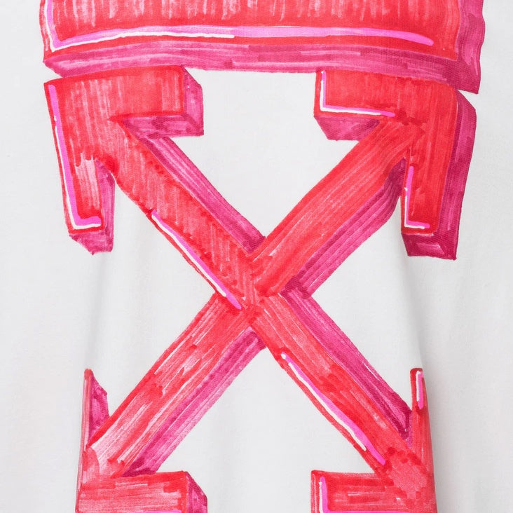 Off-White Oversize Fit Marker Arrows Hoodie White/Red Off-White