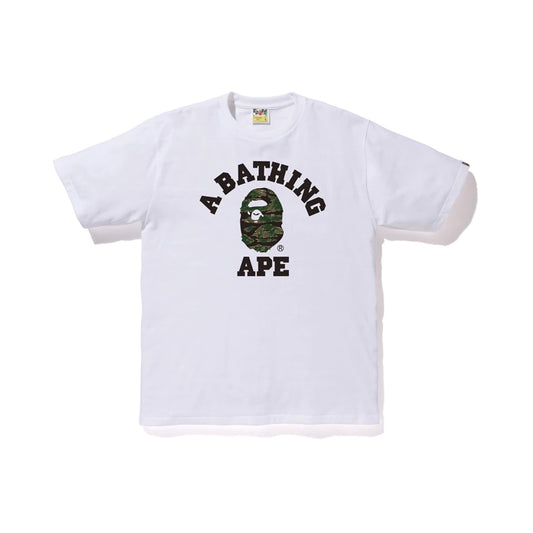 BAPE Tiger Camo College Tee White Bape