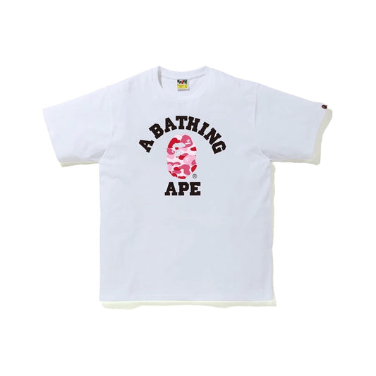 BAPE ABC Camo College Tee White/Pink Bape