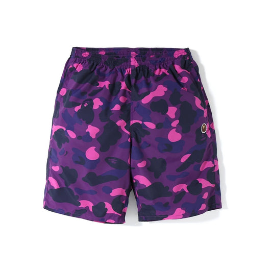 BAPE Color Camo Beach Shorts Purple Bape