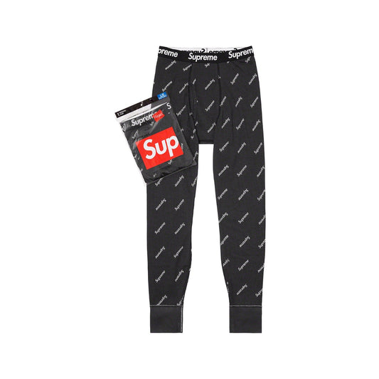 Supreme Hanes Thermal Pant (1 Pack) Black Logos Supreme
