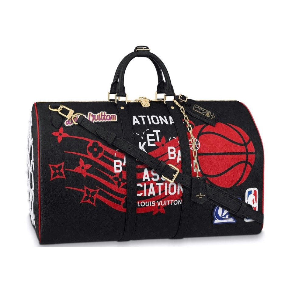 Louis Vuitton x NBA Hero Jacket Leather Keepall 55 Monogram Black Louis Vuitton