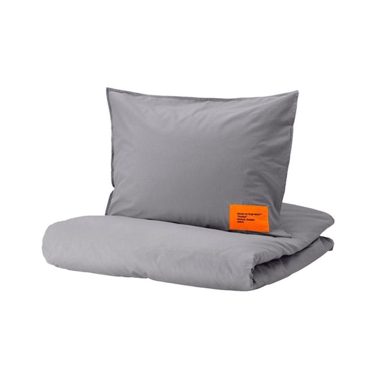 Virgil Abloh x IKEA MARKERAD EU Duvet Cover and 1 Pillowcase (150x200cm) Gray IKEA