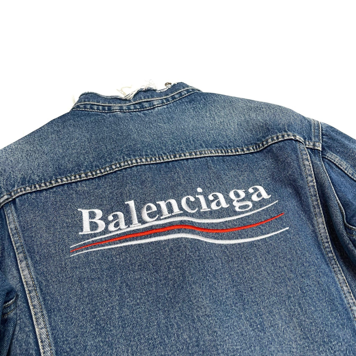 Balenciaga Denim Trucker Jacket Washed Blue