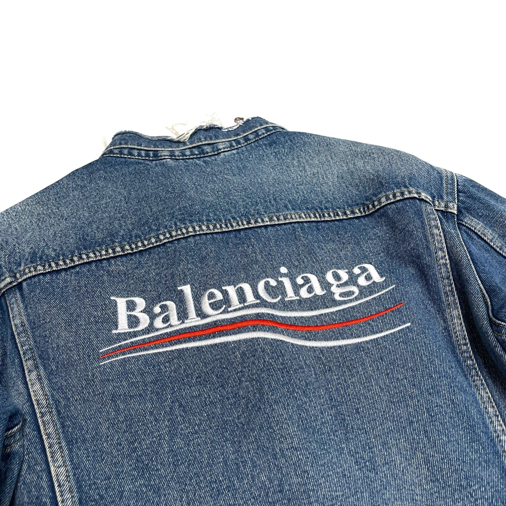 Balenciaga Denim Trucker Jacket Washed Blue Balenciaga